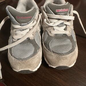 New Balance Kids' Gray and White Sneakers